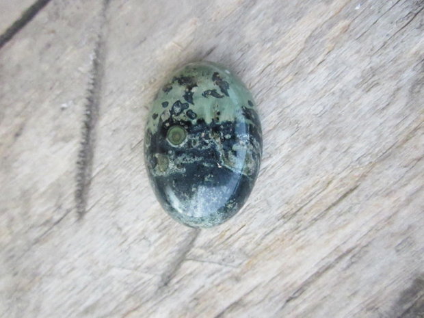 Cabochon jasp green stone, 25x18 mm