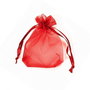 Saculet organza rosu intens aprox 6.5x9 cm