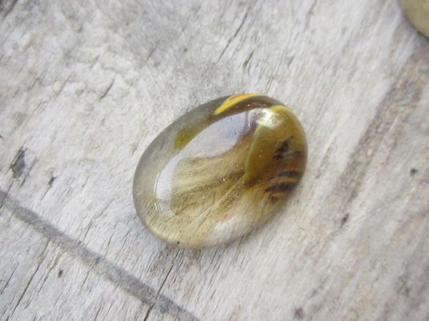 Cabochon cuart rutilat, 25x18 mm