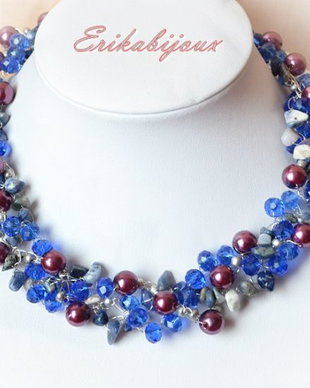 Set colier si cercei azur-wire crochet