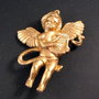 9176 - Figurina acril, inger protector, aspect bronz, 3D, Craciun
