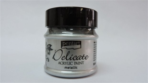 Vopsea acrilica metalizata Delicate- 50 ml- argint antic