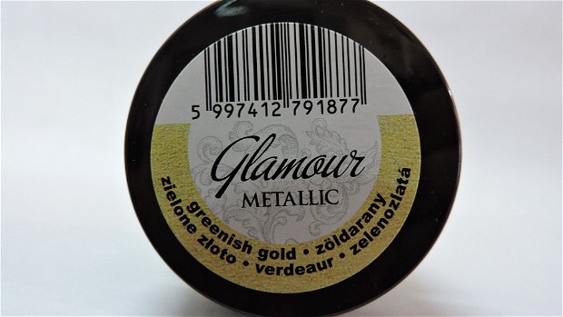 Vopsea acrilica metalizata Glamour- 50 ml- aur verde