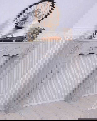 SUPORT SEMINEU DIN LEMN MASIV GRI ANTICHIZAT