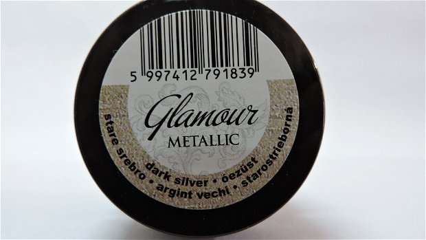 Vopsea acrilica metalizata Glamour- 50 ml- argint vechi
