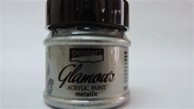Vopsea acrilica metalizata Glamour- 50 ml- platina