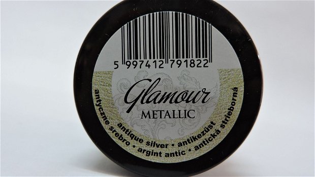 Vopsea acrilica metalizata Glamour- 50 ml- argintiu antic