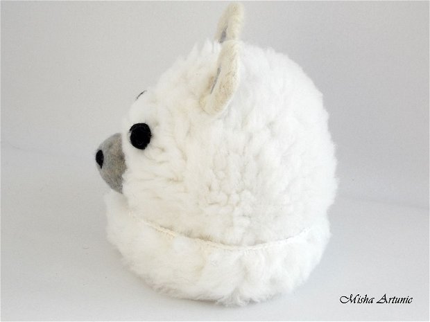 Caciula din blana artificiala si lana impaslita - Ursuletul Polar