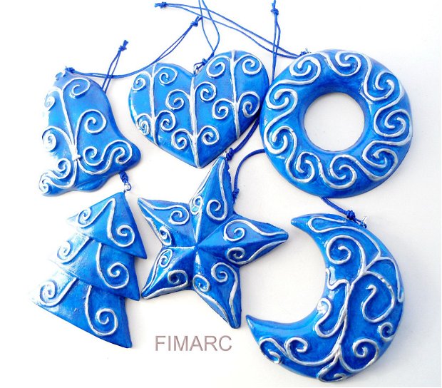 Decoratiuni pentru brad(albastre)