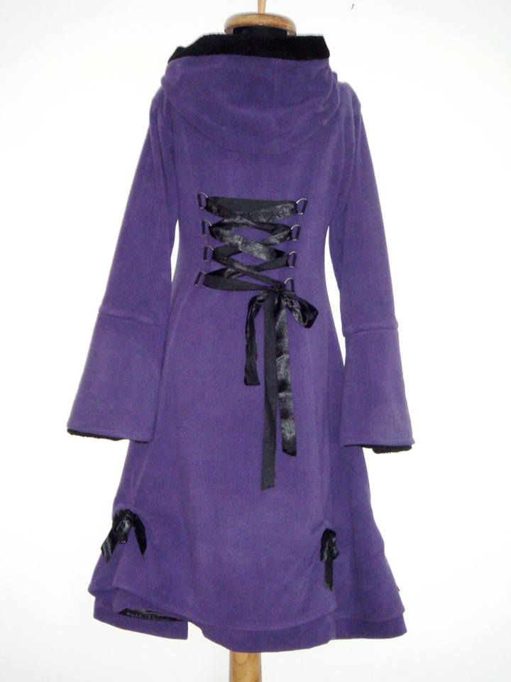 Palton extravagant, cu gluga, Poizen Industries - Alice Purple Coat