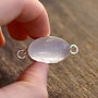 Conector  quartz roz pal in rama argintata