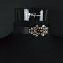Choker piele cu element decorativ placat cu argint ''Ruby''