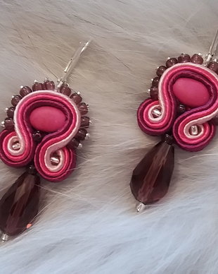 Cercei soutache roz-fucsia