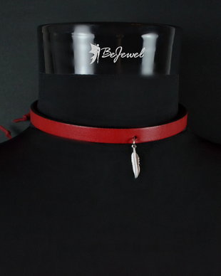 Choker din piele si pandantiv placat cu argint '' Idaho''