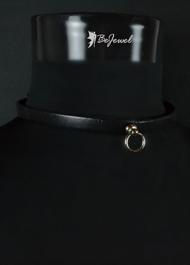 Choker piele si inel inox ''Good girl''