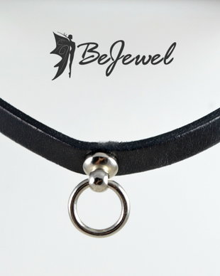 Choker piele si inel inox ''Good girl''