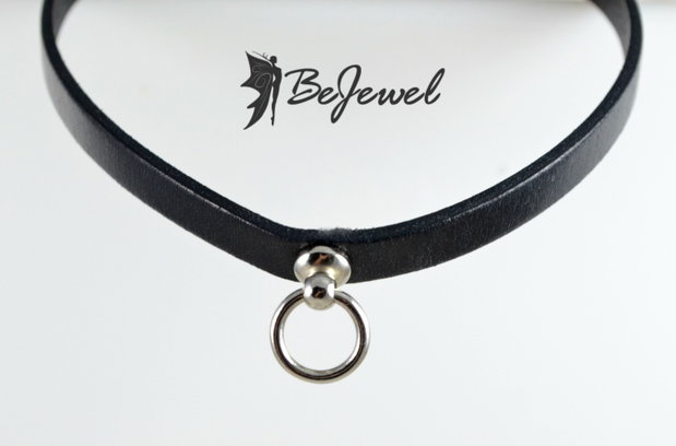 Choker piele si inel inox ''Good girl''