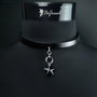 Choker din piele si pandantiv Swarovski ''Black Star''