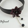 Choker din piele  si onix ''Contesse''