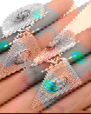 Ag404 - Cercei cu tija / surub, argint 925, fire opal