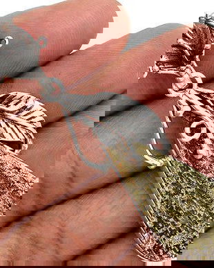 Ag347 - Pandantiv, argint 925, pirita aurie Illinois, boboc floare