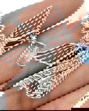 Ag139 - Pandantiv, argint 925, piatra lunii, Ingerul Sperantei