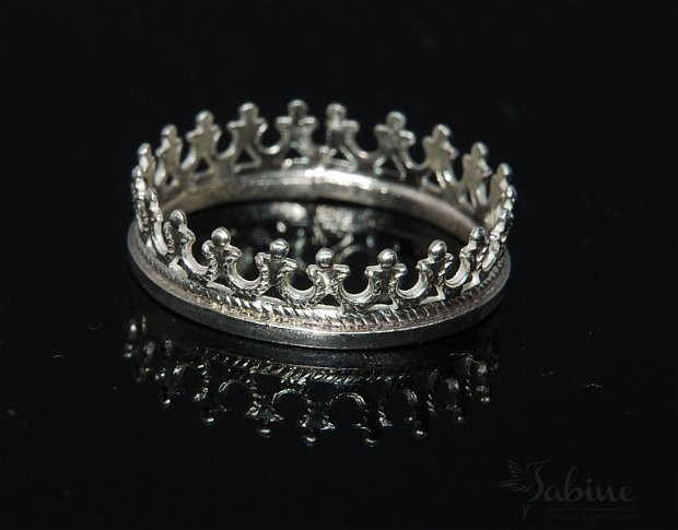 Inel coroană din argint 925