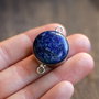 Conector Lapis Lazuli in rama argintata