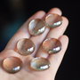 Set 6 buc Cabochon sticla  champagne