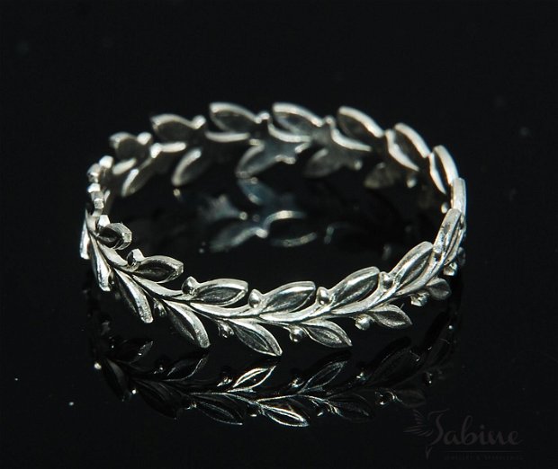 Inel argint 925 coroana de lauri, inel cu frunze