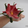 Accesoriu multifunctional cu floare impaslita - bratara, colier, brosa, accesoriu par