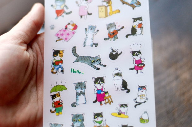 Stickere - Kitty - scrapbooking - 3 folii - stickere jurnal, organizare, etc