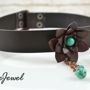 Colier choker din piele si turcoaz '' Boheme''