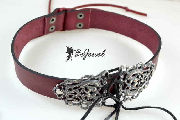 Colier choker din piele ''Vintage Corsette''