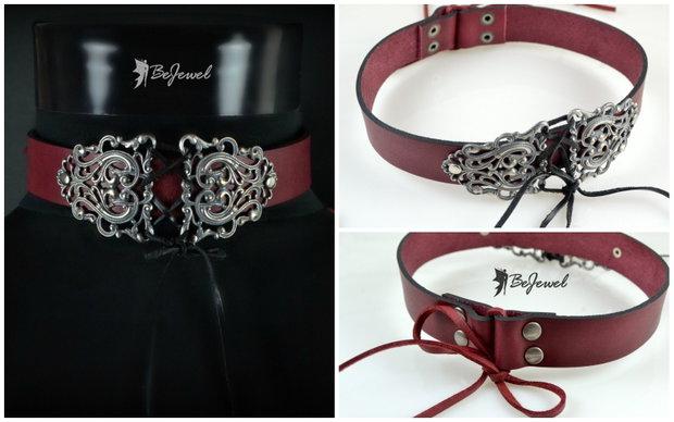Colier choker din piele ''Vintage Corsette''