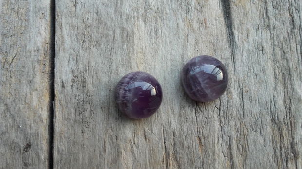 Cabochon ametist 12 mm (2 buc) - model 2