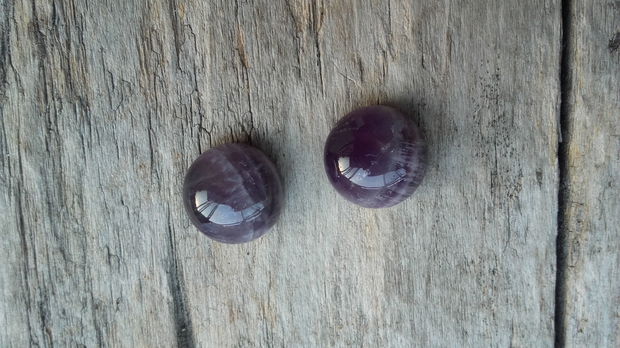 Cabochon ametist 12 mm (2 buc) - model 2