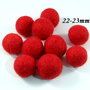 9197 - (10buc) Bile fetru, lana impaslita, 22-23mm, rosu