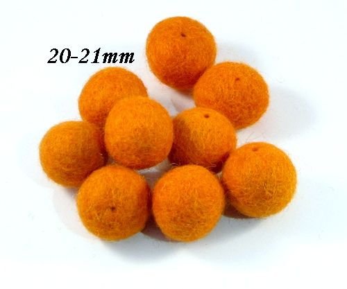 9199.1 - (10buc) Bile fetru, lana impaslita, 20-21mm, orange