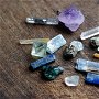 Lot - mix minerale - Topaz, smarald, kyanit, fluorit, lemurian seed quarts skeletal quartz, lapis lazuli, pirita, quartz galben, ametist  - L1