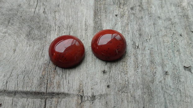 Cabochon jasp rosu 12 mm (2 buc)