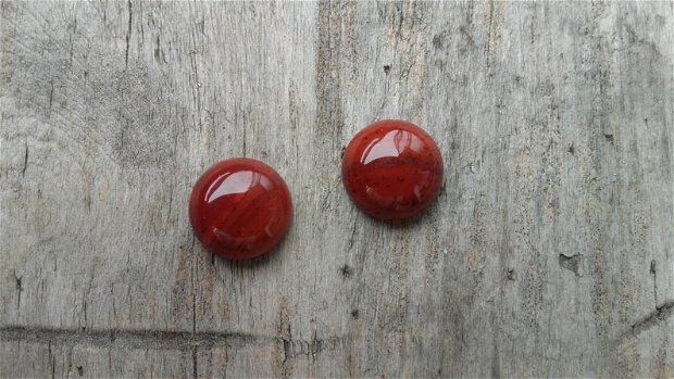 Cabochon jasp rosu 12 mm (2 buc)