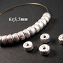 9208 - (30buc) Margele metalice stardust, argintiu, 6x3,5mm