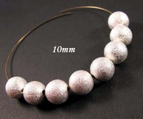 9209 - (20buc) Margele metalice stardust, argintiu, sfere 10mm