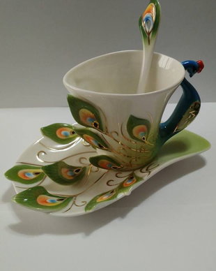 "Peacock" ceasca cafea/ceai din portelan