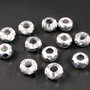 9217 - (6buc) Margele tip pandora, sticla fatetata,  nuante transparent - argintiu, 13x7mm