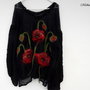 Bluza neagra cu maci impasliti 3D - rezervat