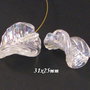 9214 - (2buc) Margele sticla lampwork twist transparent efect AB