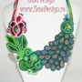 Colier statement – „Păun cu floare magică” – colier handmade unicat, colier cu pietre semipreţioase, Rezervat