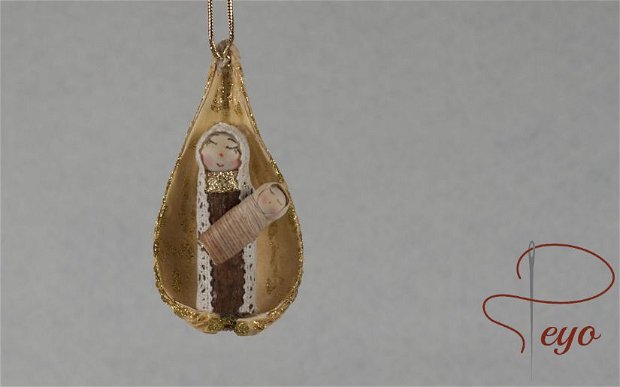 Figurina decorativa pentru Craciun - Fecioara Maria si Pruncul